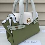 Michael Kors MK Carmen Medium Flap Satchel -Lt Sage Multi Photo 1