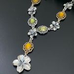 Lucky Brand Silver-tone Chain Flower Cabochon Y-Necklace 31g Photo 7