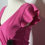 Pinko GAFF ABITO Fuchsia Ruffle Midi Dress IT 38 US 2 Elegant Cocktail Pink Photo 5