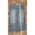 Vintage Long Denim Skirt with Drawstring and back slit, size 14/16 Blue Photo 1
