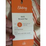 CAbi Brunch Top Orange Cream Stripe Square Neck Babydoll Shirt Small 6102 NEW Photo 5