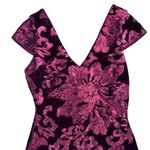 Guess  Burgundy Velvet Sequin Mini Evening Dress Size 4 Photo 3