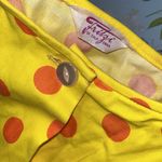 Vintage 70s Fritzi Yellow Polka Dot Dress with belt Dotted Swiss Size M Photo 5