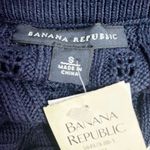 Banana Republic NWT Crochet Trim Cotton Sweater Dress Navy White Size Small NEW Photo 11