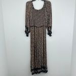 Angie  Floral Print Maxi Dress Smocked Long Sleeve Womens Bohemian Chic‎ Ruffle Photo 8