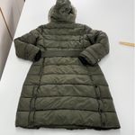 Lucky Brand Coat Womens Small Green Puffer Hooded Belted Faux Fur Trim Photo 2