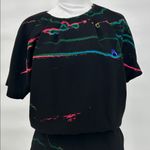 & Other Stories & Other Stories Black Abstract Print Short Sleeve Dress Cinched Waist Size 8 Photo 4