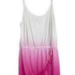 Victoria's Secret Victoria’s Secret Mini Dress Swim Cover White Pink Ombre Tassle Hem Sz Small Photo 0