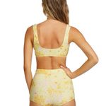 Billabong NWT Women's Make You Mine Bikini Tank Top L/12 Yellow Flower Photo 2