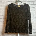 Notations  Women's L Black Lace Long Sleeve Top Sheer Polyester Chiccore Photo 0