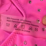 Women's Hot Pink Bikinis with rhinestones no padding no underwire size small Photo 6