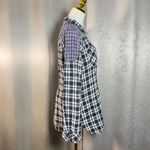 Free People  Plaid Button Up Shirt Long Sleeve Mixed Print Top Size L Photo 4