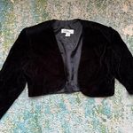 Vintage 90s Patra black velvet cropped evening bolero shrug, size 12 Photo 0