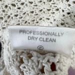 Tory Burch  Crochet Sweater Women M Ivory Open Knit Boho Cottagecore Cozy Classic Photo 13