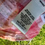 Bella Dahl L Cotton Blend Plaid Button Tank Coral and cream beautiful Photo 2