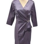 Alex Evenings NWT Lavender Satin Sheath Mini Dress Photo 1
