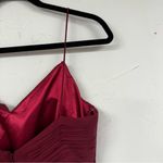 Weddington Way  Burgundy Satin Sleeveless Bridesmaid Maxi Dress Womens 6 Formal Photo 3
