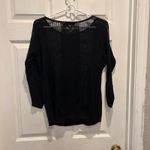 The Limited Women’s‎  Black 3/4  Vintage Blouse Top Knit Linen Blend Lace Large Photo 4