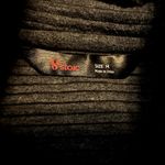 Stoic Jacket Drawstring Hood Ribbed Full Zip Cotton Long Sleeve Knit Gray Medium Photo 2