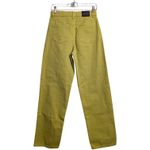 Motel Rocks Denim Yellow-Green 5-Pocket Straight Leg High-Waisted Pants XS/33 Photo 3