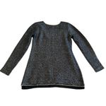 Soft Surroundings  Black Grey Wool Blend Pullover Sweater Gold Chain Size Medium Photo 5