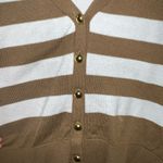 Michael Kors Womens Long Sleeve Striped Cardigan Sweater Brown/White Size M. Brown Size M Photo 1