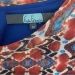Eva Franco Blue and Red Bohemian Long Sleeve Lined Maxi Dress Size Medium Photo 2