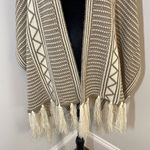 ‎Women’s Knit Shawl. Taupe/Cream OS Tan Photo 1
