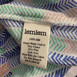 Lemlem  Gigi Silk Strapless Romper in Blue Green Chevron Print Size‎ US Small Photo 9