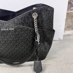 Michael Kors  Jet Set Tote Shoulder Bag Gray MK Monogram Black‎ Trim Logo New Photo 2