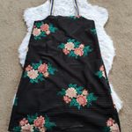 ZARA  embroidery flowers black mesh dress size S Photo 3