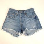 Levi's  501 Button Fly Cut Off Shorts Distressed Denim Photo 2