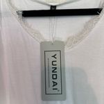 Yundai White Lace Trim Top Size M Photo 1