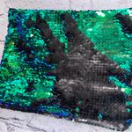 Tarte Sequin Reversible Mermaid Green Black Makeup Cosmetic Bag‎ Photo 4