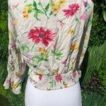 One Clothing Los Angeles Brand Size Medium cream floral print blouse Top Photo 2