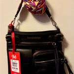 Montana West Black Crossbody Bag w/ Colorful Woven Strap • NWT Photo 0