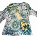 JM Collection Woman 3X Peacock Feather Rhinestone Tunic Top Plus Size Photo 4