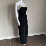 Alex Evenings ALEX VTG 90’s Embellished Pearl Black Evening Dress With High Leg Slit Photo 3