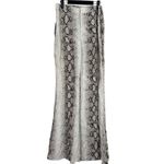 ZARA  Snakeskin Print Flared Trousers Satin Effect Lightweight XL Cream Brown Photo 9