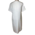 Minibee White Linen Floral Embroidered Midi Dress L | Boho Cottagecore Lagenlook Size L Photo 2