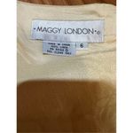 Maggy London Vintage  Light Pastel Yellow embroidered linen maxi sheath dress sz Photo 3