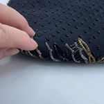 Vintage Y2K satin beaded black clutch. Snap front Photo 3