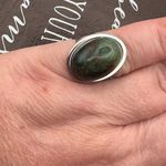 Handmade  Moss Agate Ring Stainless Steel Adjustable Green Purple Brown Photo 8