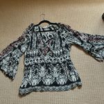 Soft Surroundings  large L flowy rayon top 3/4 bell sleeve detailed decoration Photo 0