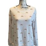 Jane and Delancey Rainbow Sweatshirt White Small Lightweight pullover Photo 0