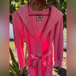 Juicy Couture Pink Velour Robe Hoodie – Y2K Vintage Bow Belt Photo 4