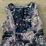 Maeve NWT  by Anthropologie Dark Blue Floral Cotton Mini Summer Dress Size 10 Photo 1