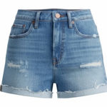 Madewell  High Rise Denim Shorts Size 29 Distressed Cuffed Blue Jean Cutoffs Photo 0