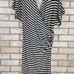 Boden Crossover Ruched Nautical Striped Midi Dress Size 8L Photo 2
