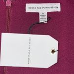 Dress the Population  Iris Thigh-High Slit Crepe Trumpet Gown Dark Magenta Medium Photo 9